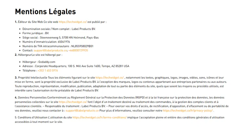 Mentions Legales